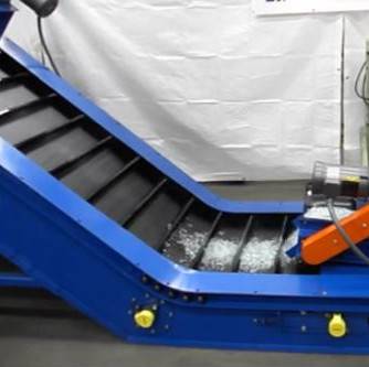 3PURN130H/LCW - glass shards - inclined conveyor